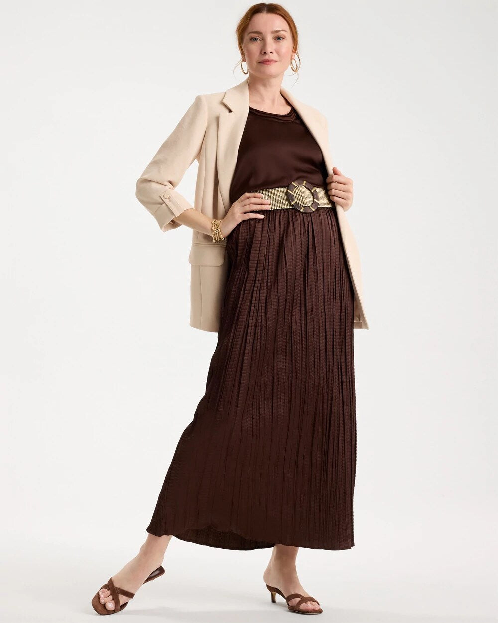 Satin Crinkle Maxi Skirt