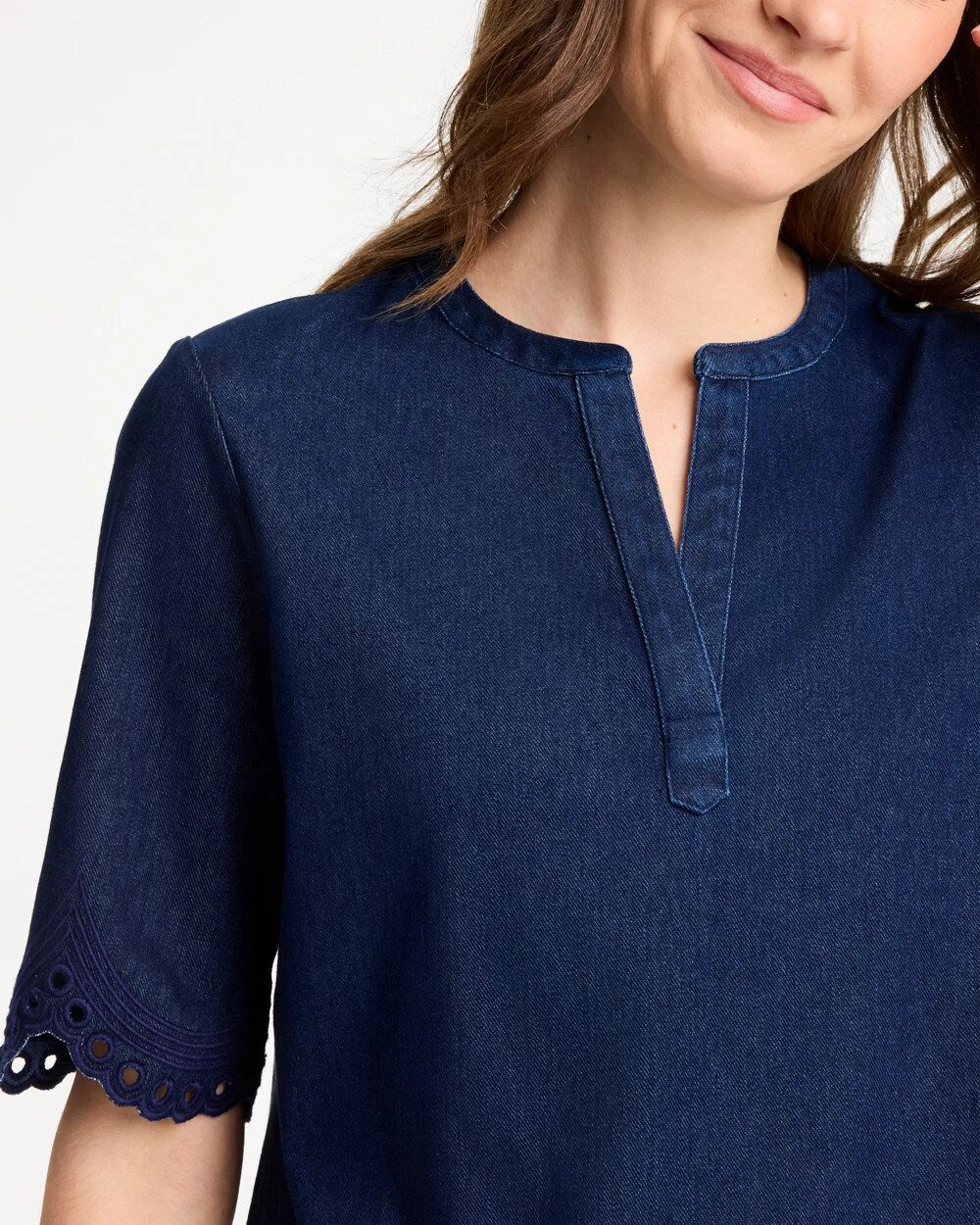 Embroidered Cotton-Blend Tunic