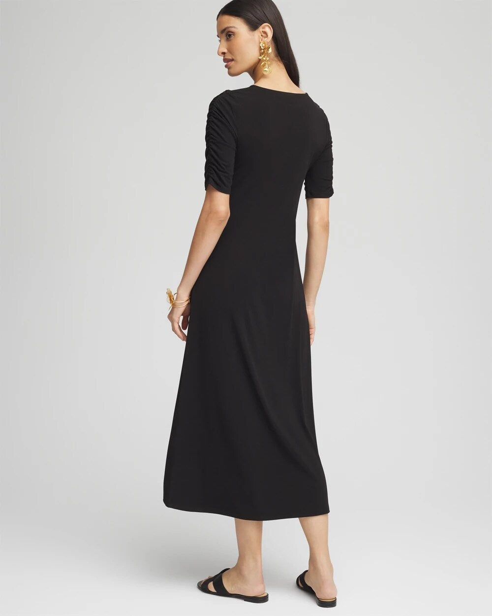 Ruched Jersey Midi Dress