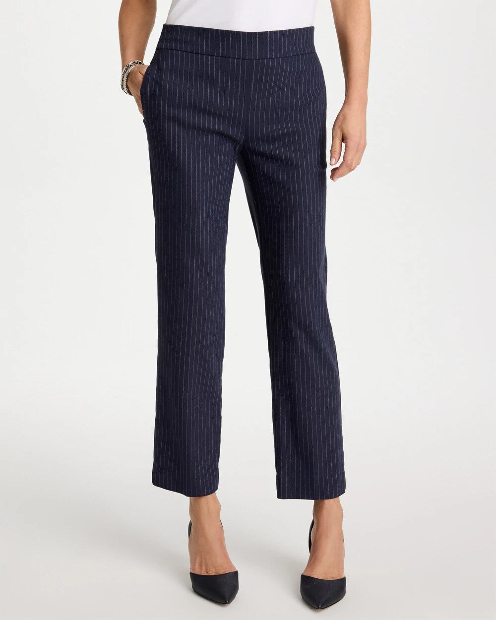Brigitte Straight Pinstripe Cropped Pants