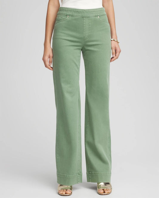 Relaxed-Leg Pull-On Jeans