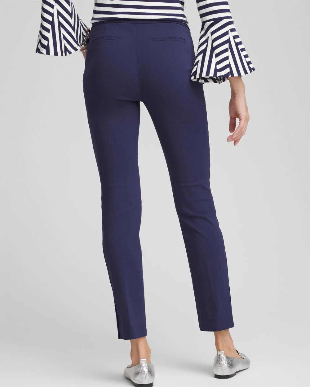 Brigitte Pull-On Slim Rivet Ankle Pants