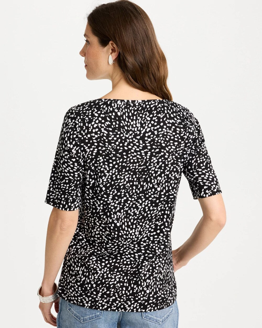 Printed Pima Elbow Sleeve Tee
