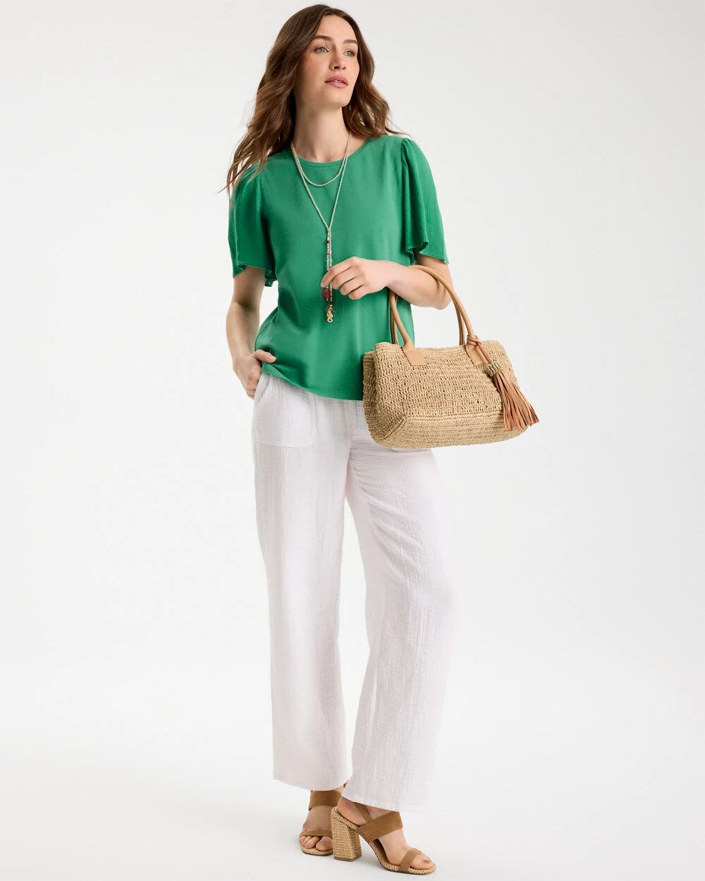 Gauze Sleeve Soft-Stretch Tee