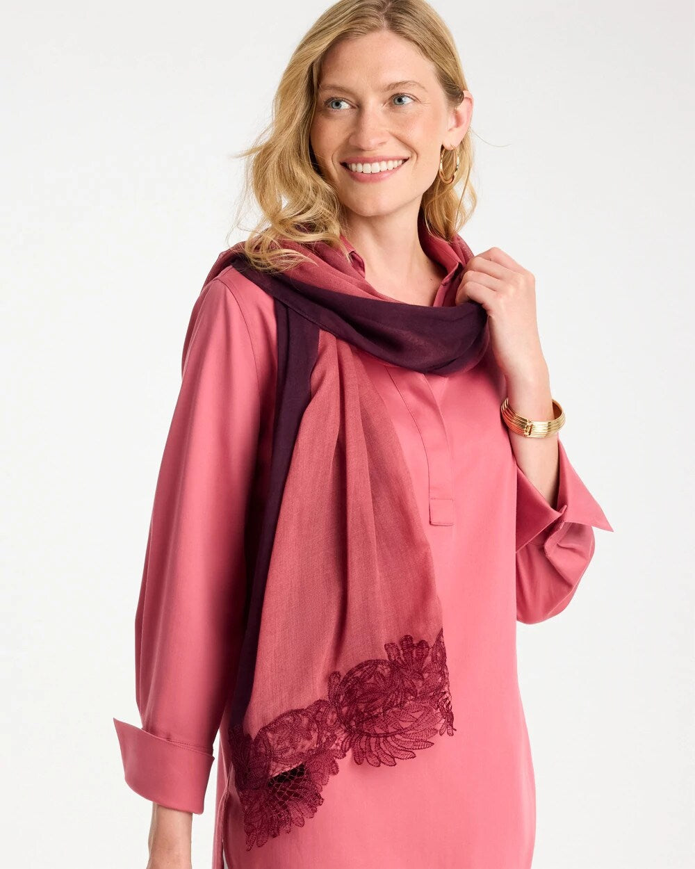 Ombre Lace Oblong Scarf