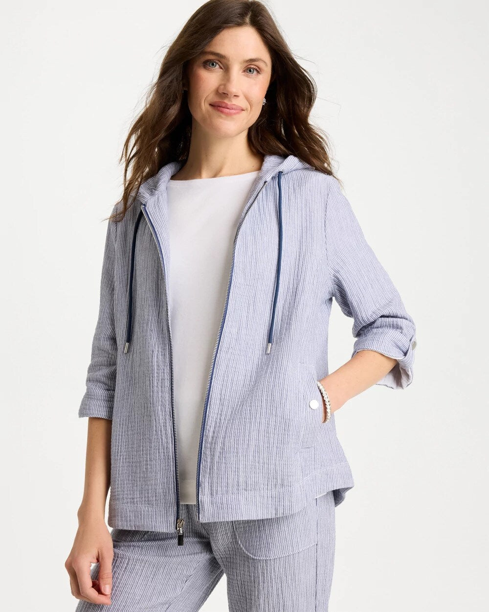 Zenergy Striped Gauze Jacket