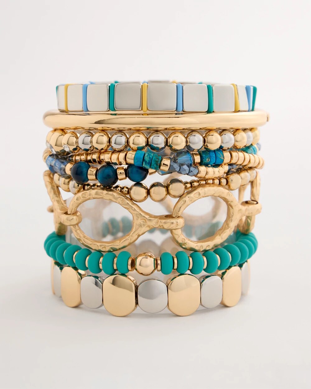 Glam Teal Slice Stretch Bracelet