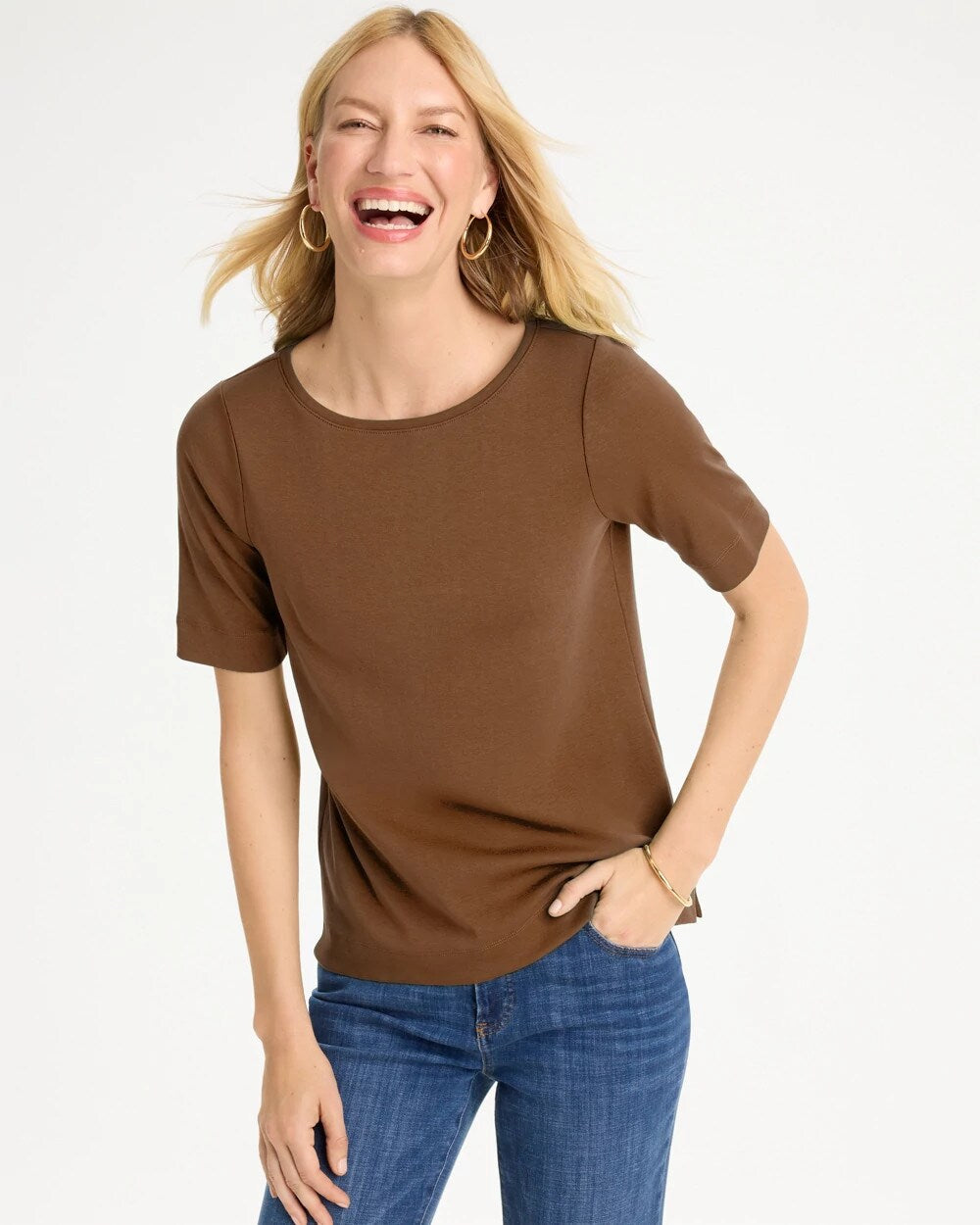 Pima Elbow Sleeve Tee