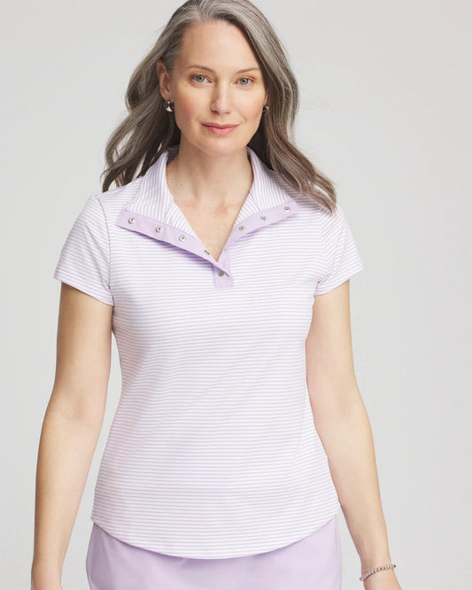 Zenergy Striped UPF Short-Sleeve Top