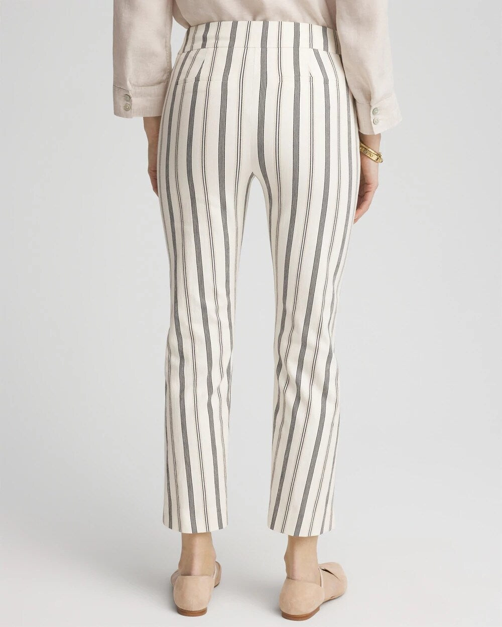 Brigitte Slub Striped Cropped Pants