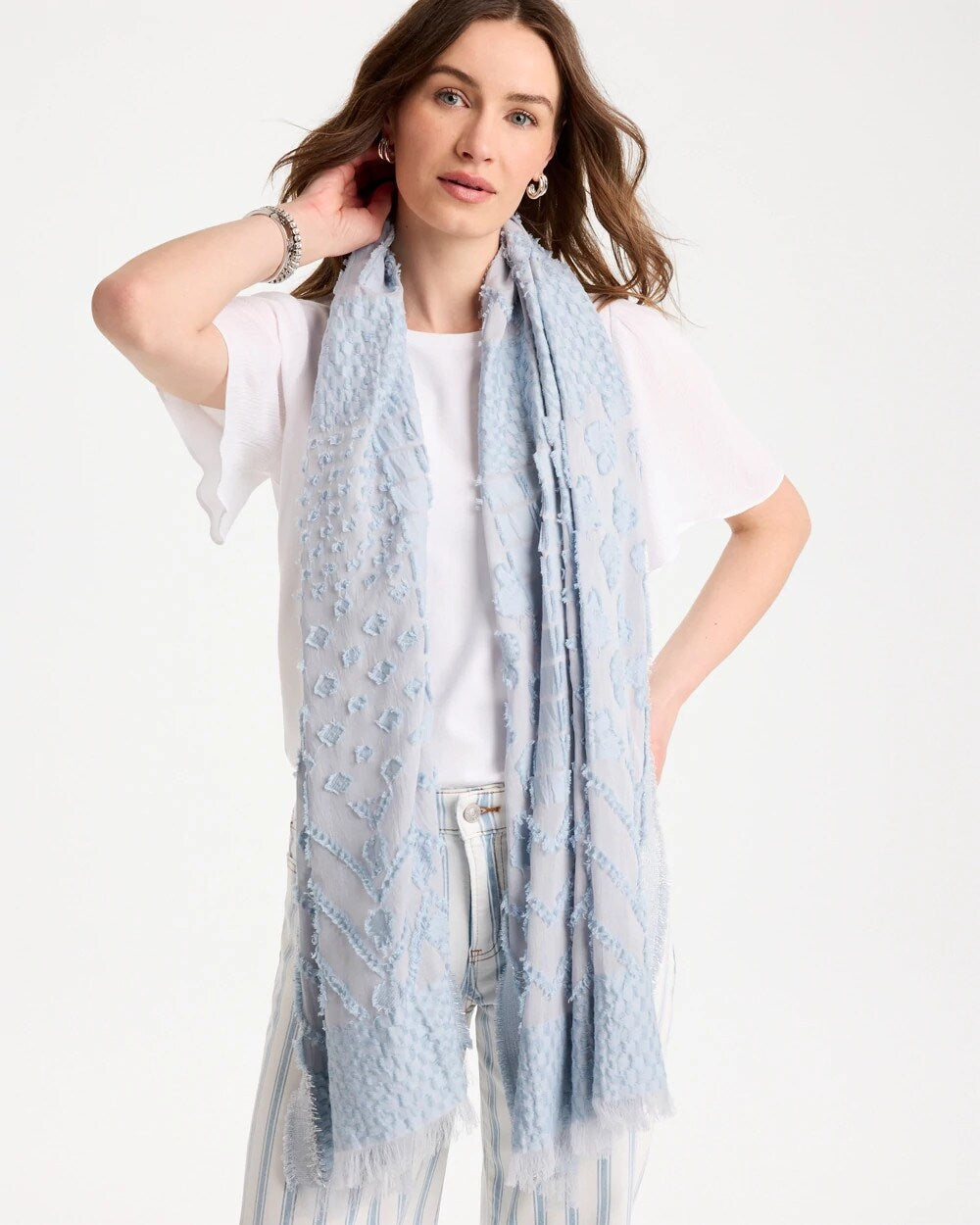 Jacquard Burnout Oblong Scarf