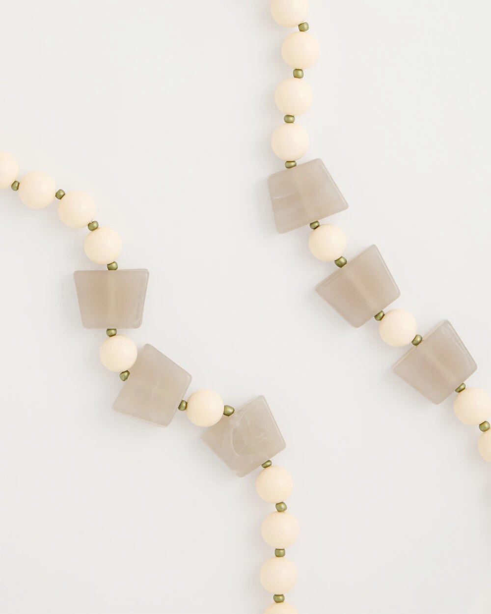 Long Geo Beaded Necklace
