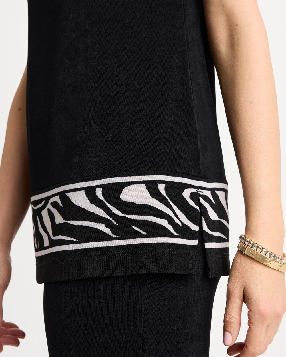 Travelers Abstract Zebra Trim Tunic