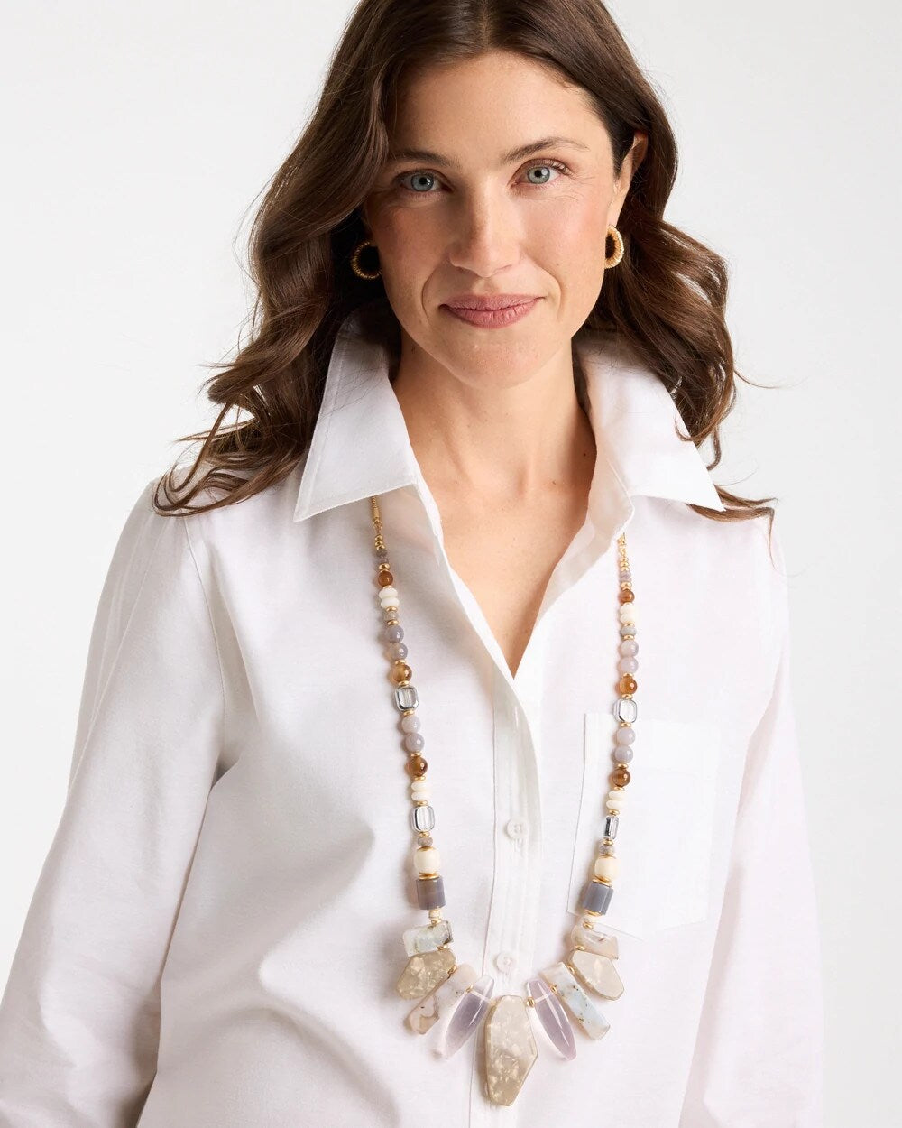 Adjustable Genuine Stone Neutral Necklace