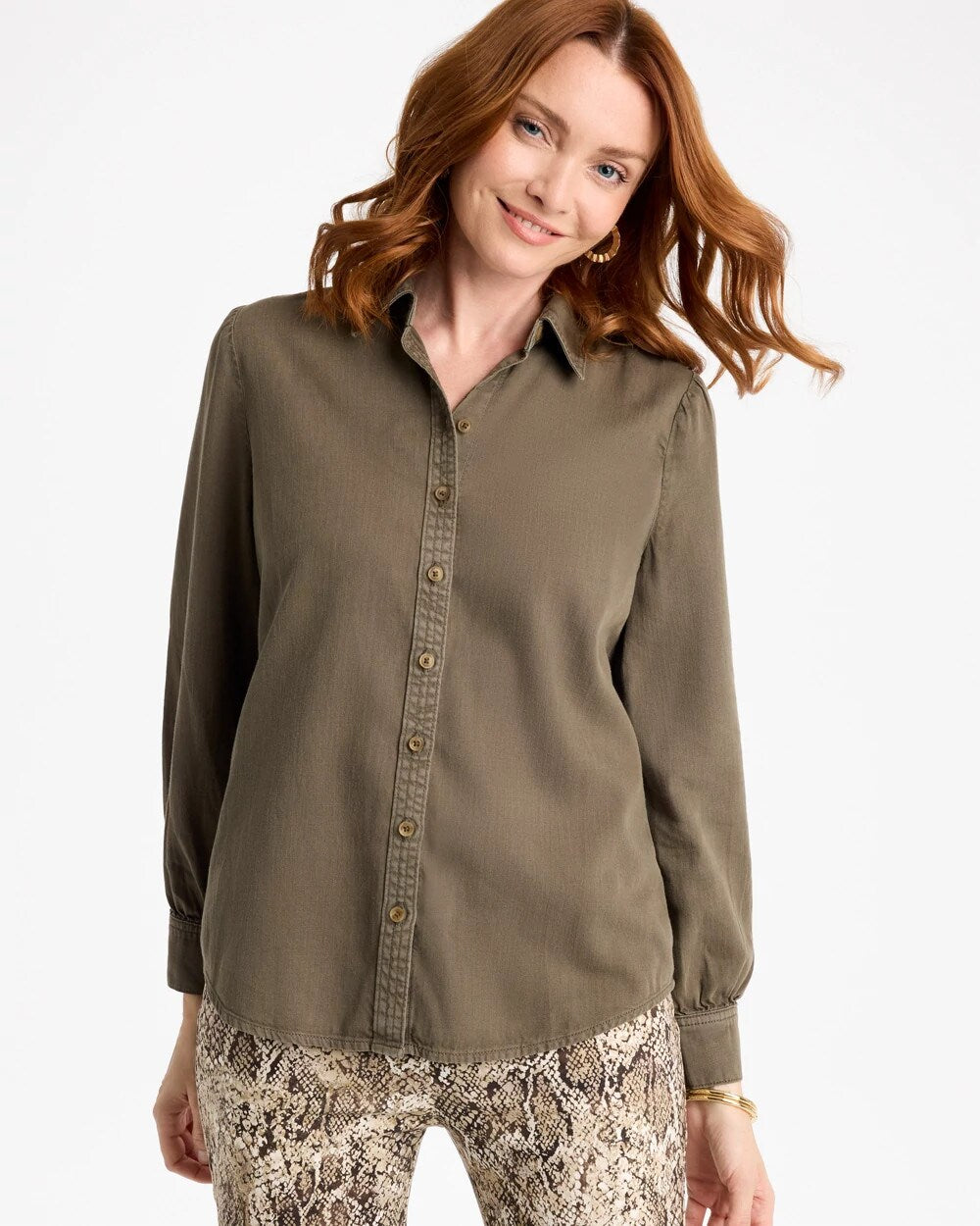 Denim Puff Sleeve Shirt