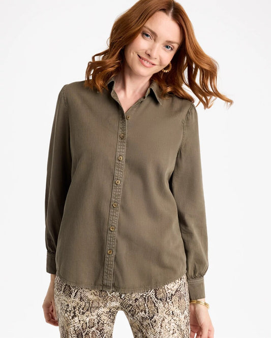 Denim Puff Sleeve Shirt