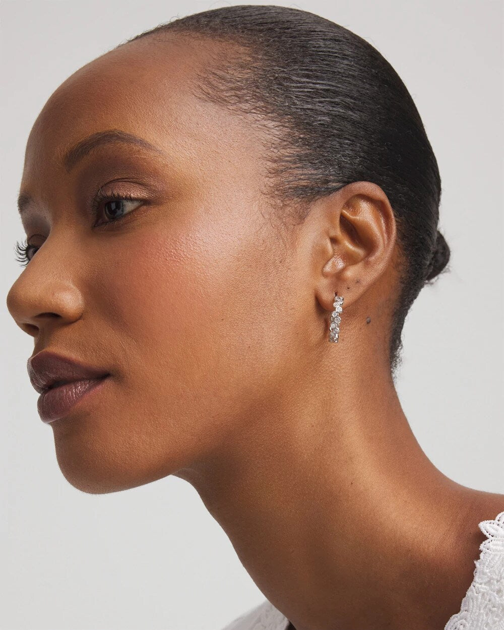 No Droop Silvertone Hoop Earrings