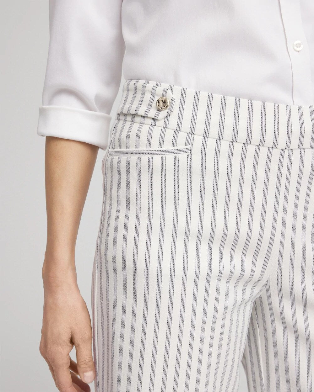 Brigitte Striped Wide-Leg Cropped Pants
