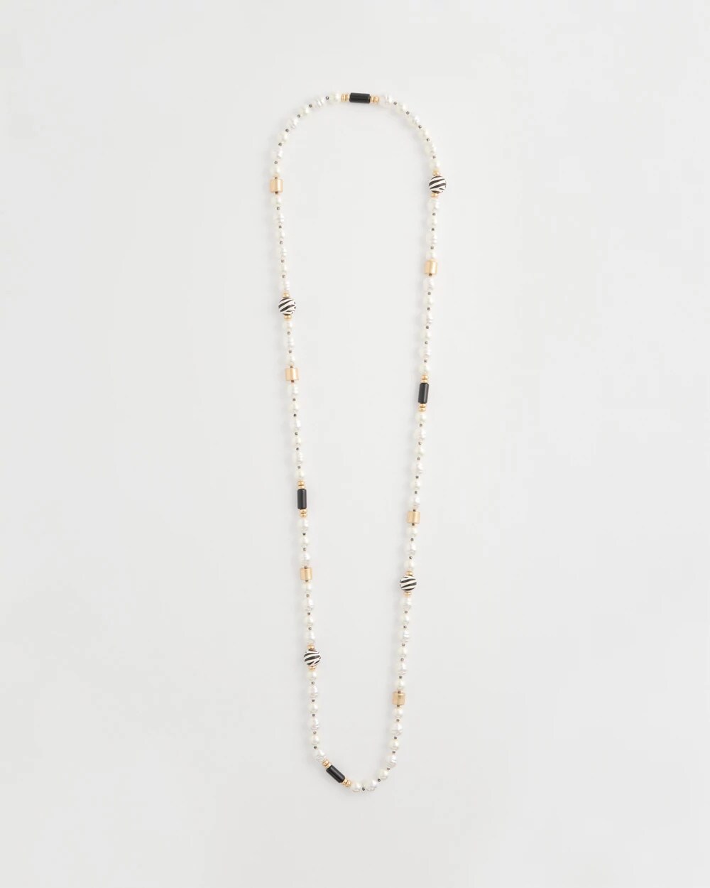 Faux Pearl Zebra Necklace