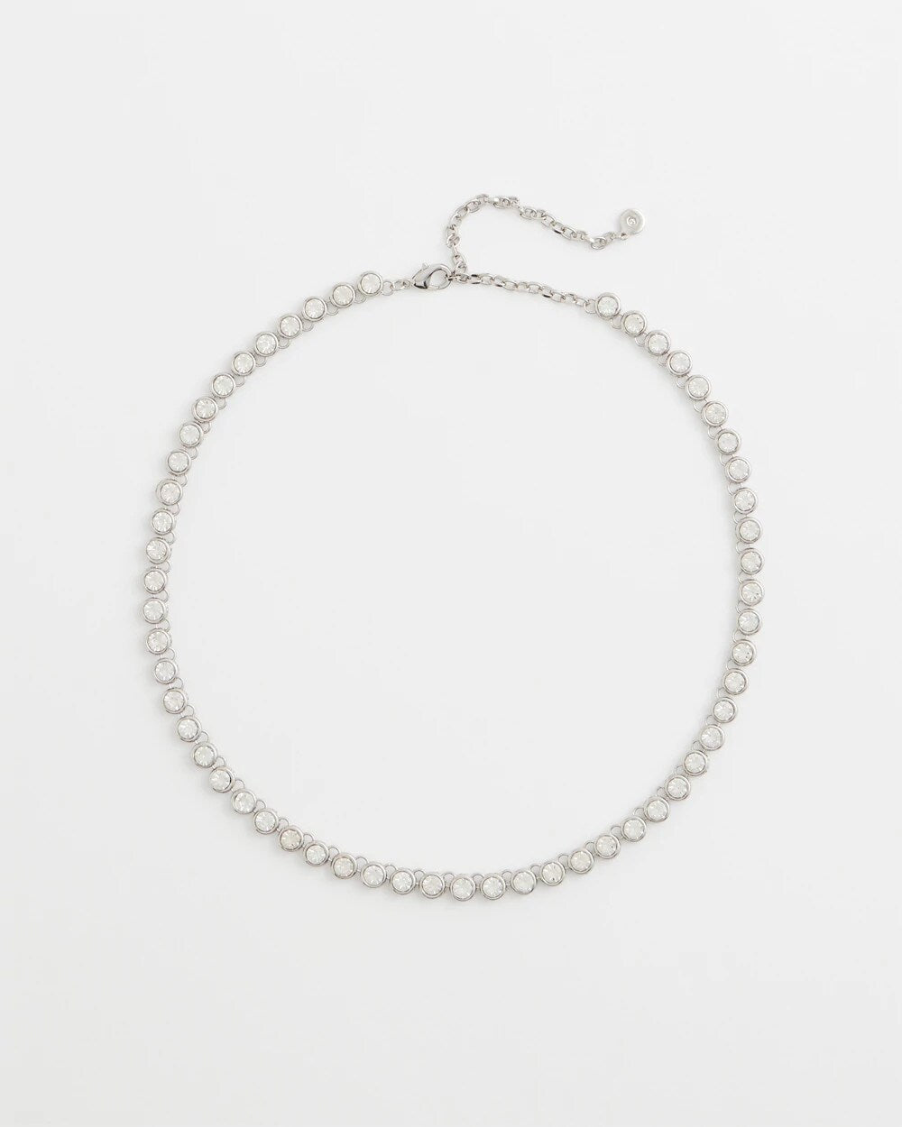 Silvertone Tennis Necklace