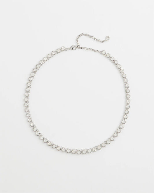 Silvertone Tennis Necklace