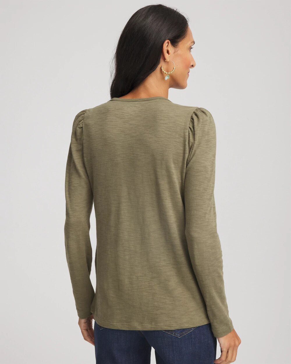 Slub Puff-Sleeve Tee