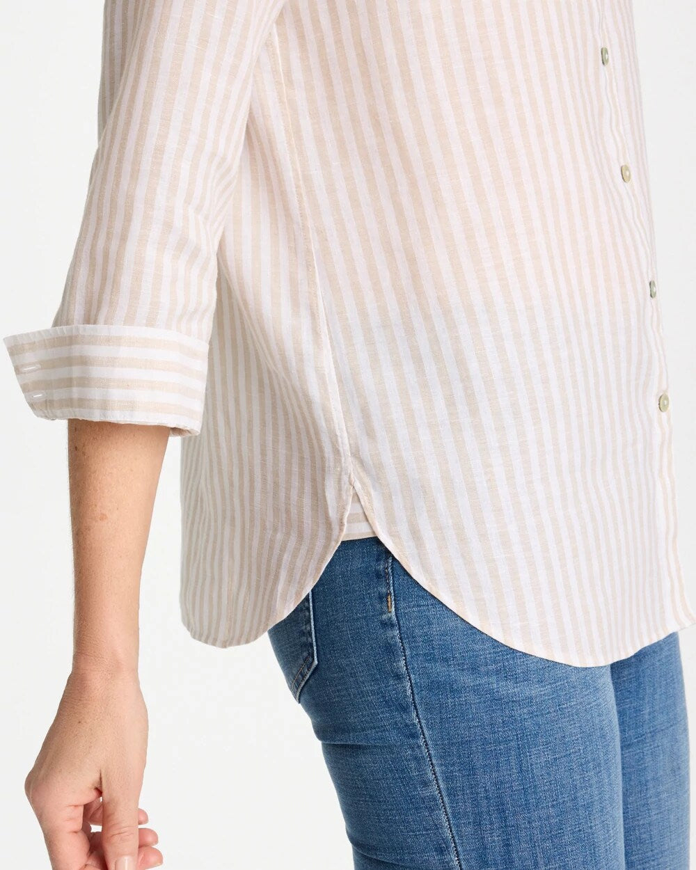 No Iron Striped Linen Shirt