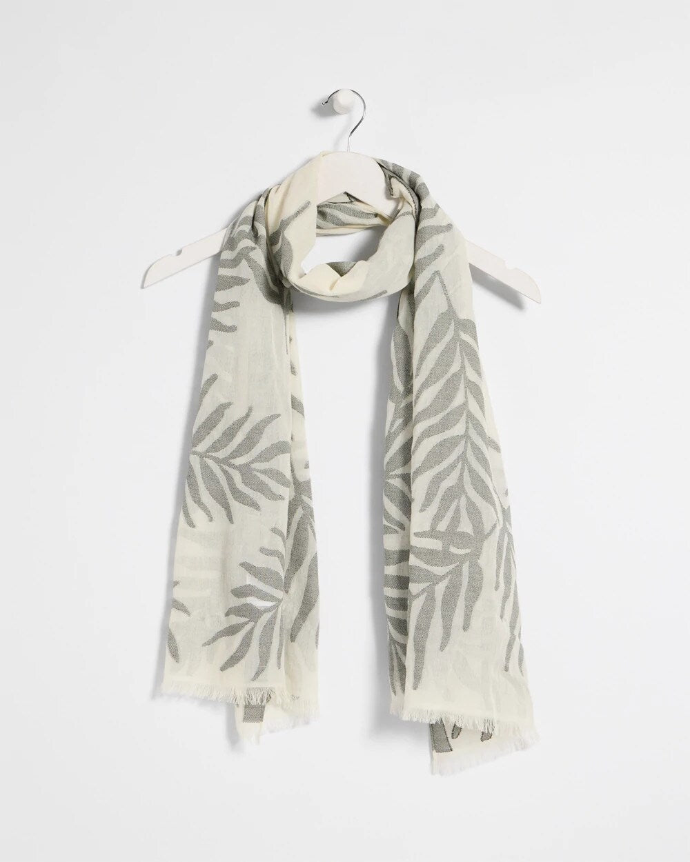 Palm Embroidered Oblong Scarf