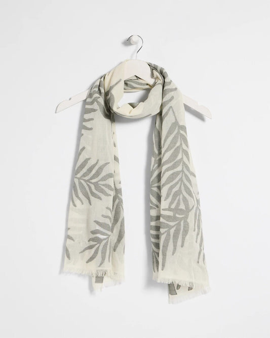 Palm Embroidered Oblong Scarf