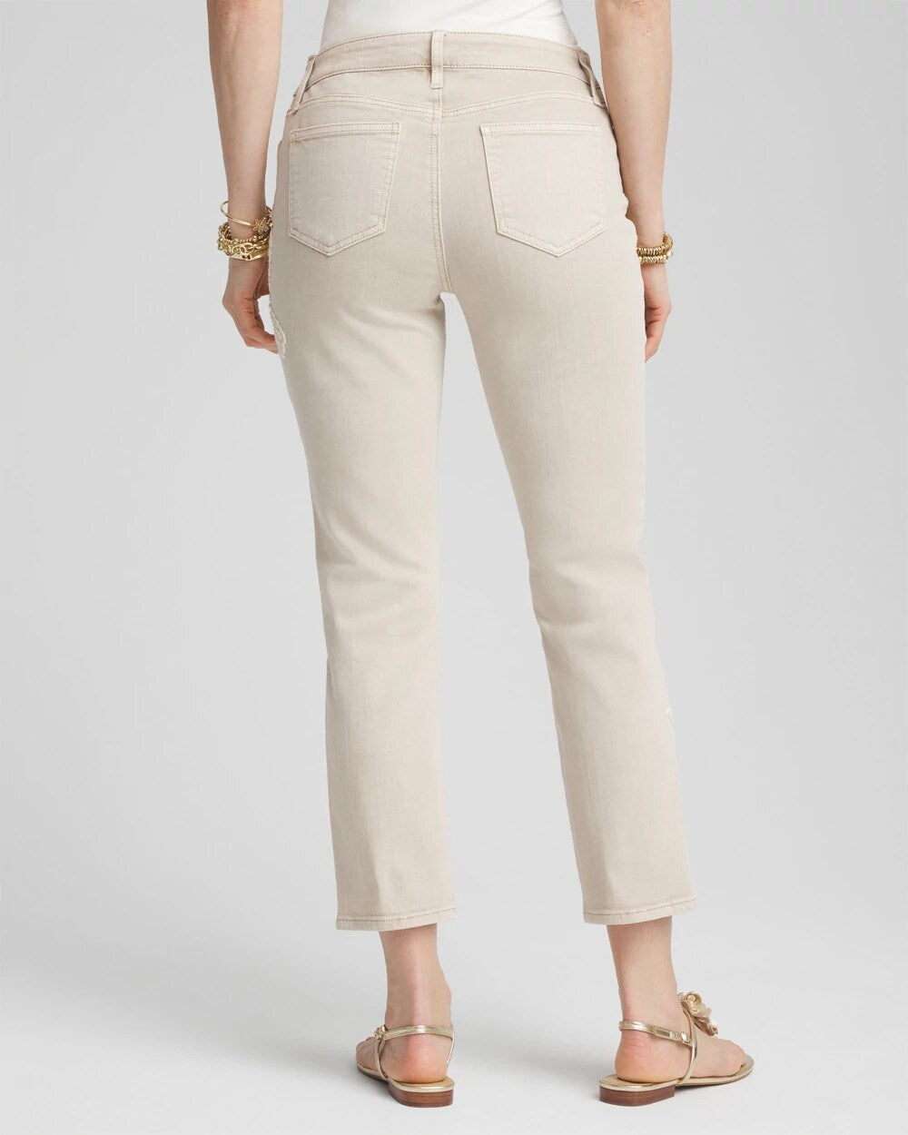 So Slimming Sequin Girlfriend Cropped Jeans