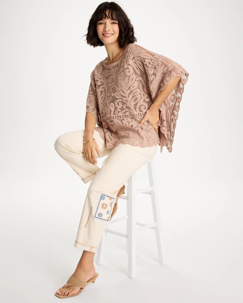 Cotton Crochet Lace Poncho
