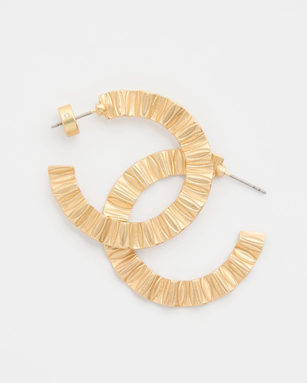 Crinkled Goldtone Hoop Earrings