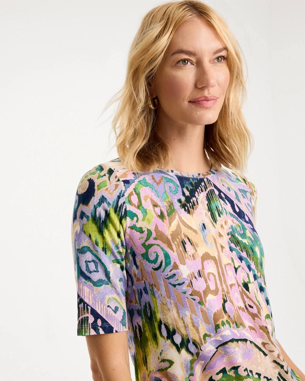 Touch of Cool Paisley Elbow Sleeve Tee