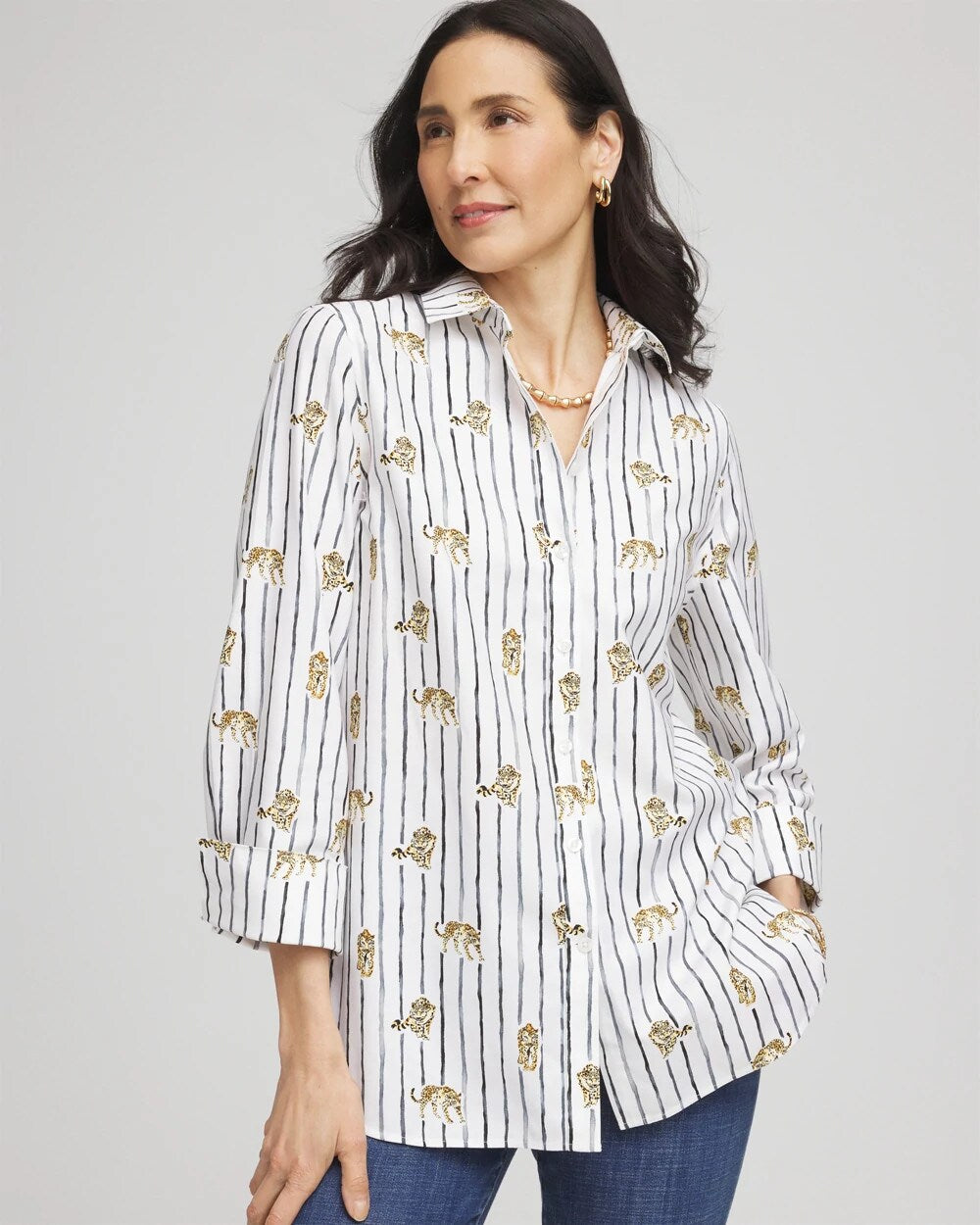 No Iron Leopard Graphic Shirt