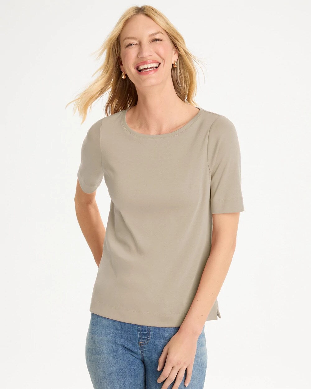 Pima Elbow Sleeve Tee
