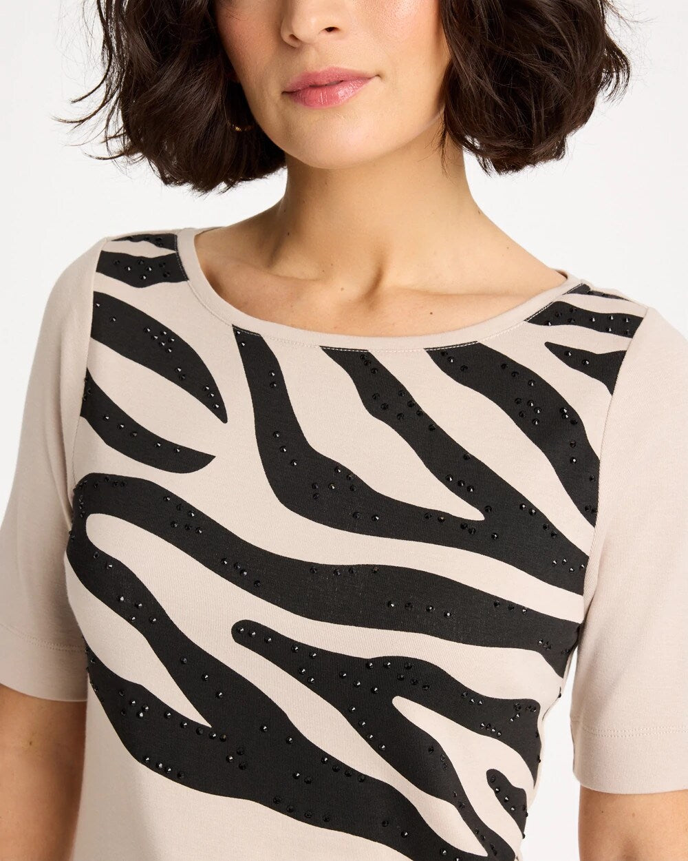 Zebra Pima Elbow Sleeve Tee