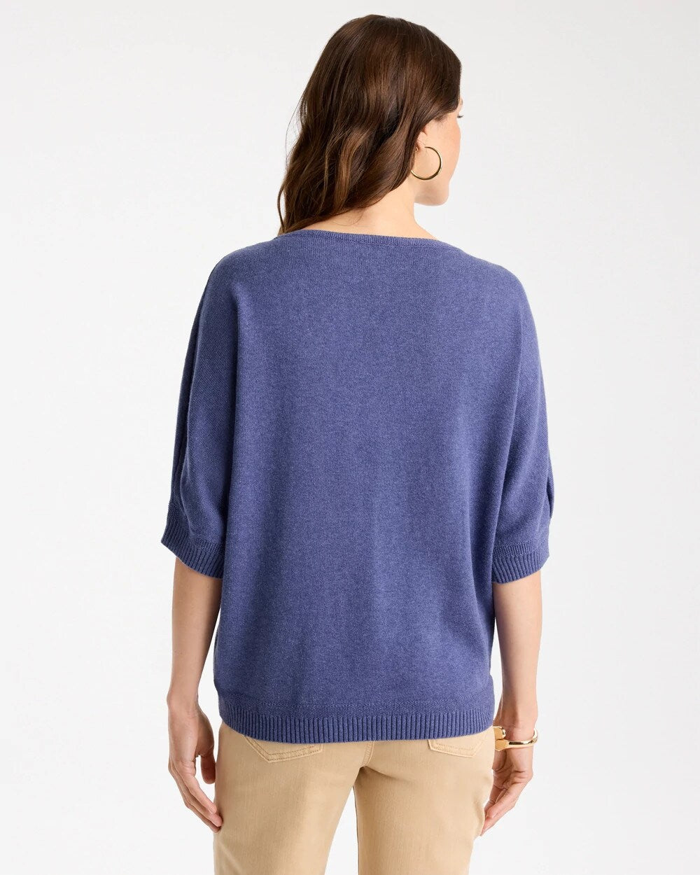 Cotton Embroidered Dolman Sweater
