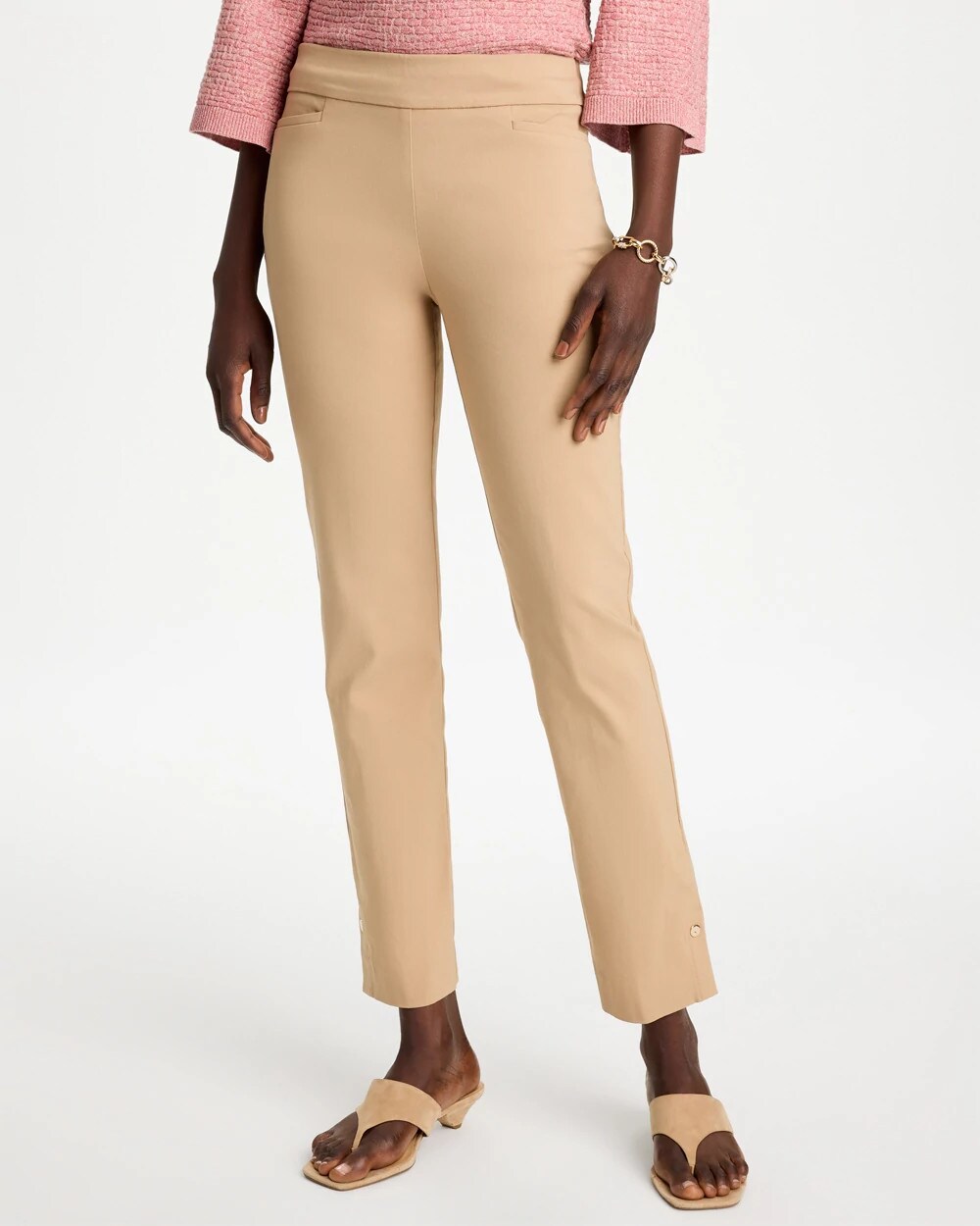 Brigitte Slim Button Hem Pants
