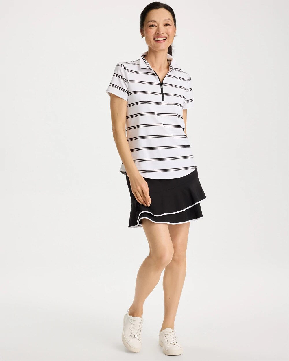 Zenergy UPF Striped Half-Zip Polo