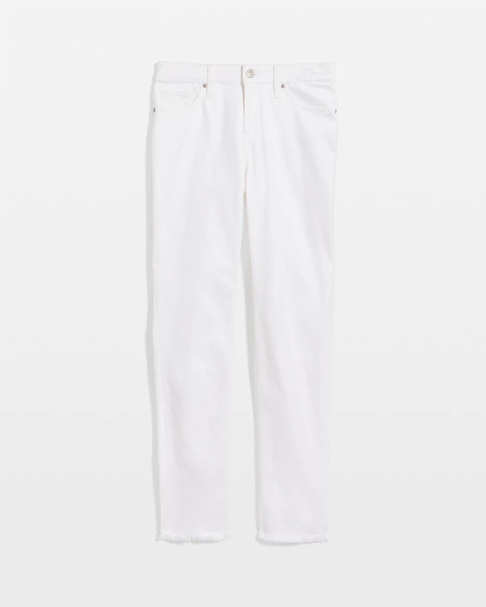 No-Stain Girlfriend Frayed Ankle Jeans