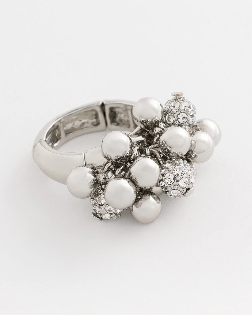 Silvertone Shimmer Stretch Ring