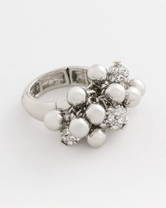 Silvertone Shimmer Stretch Ring
