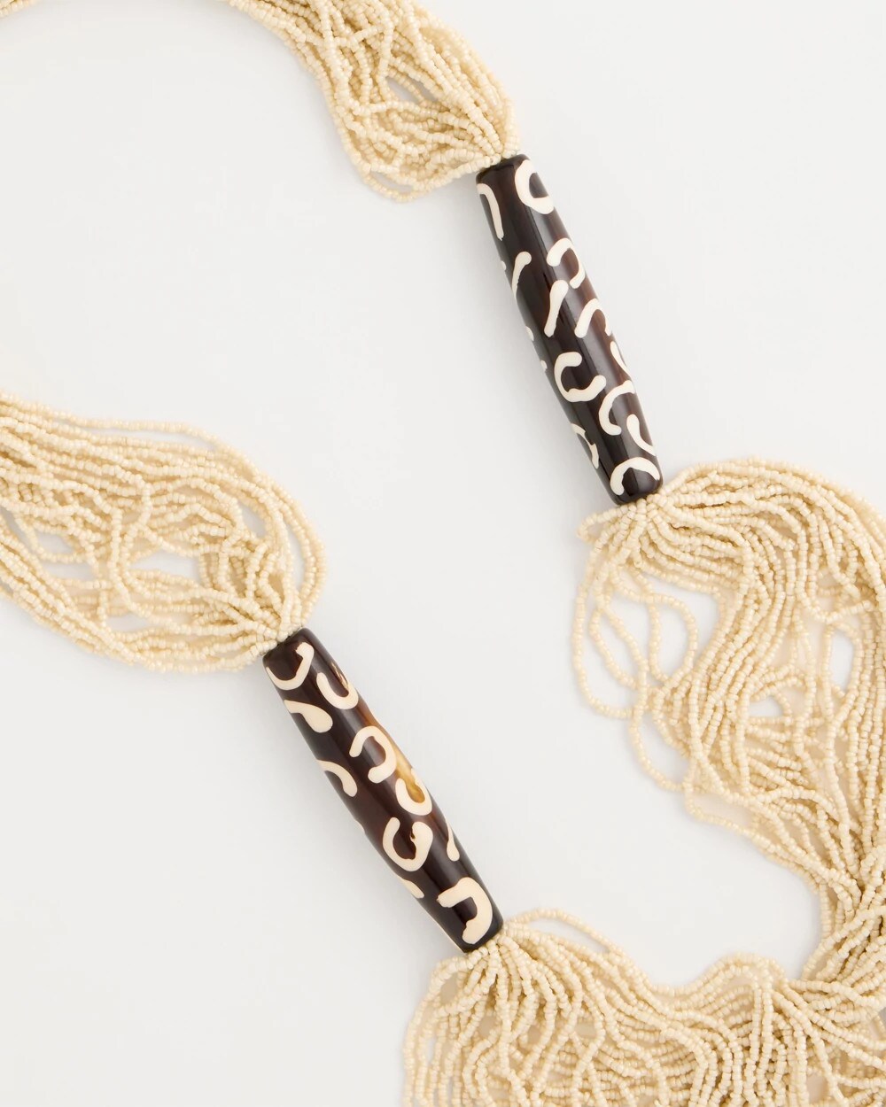Neutral Beaded Animal Print Necklace