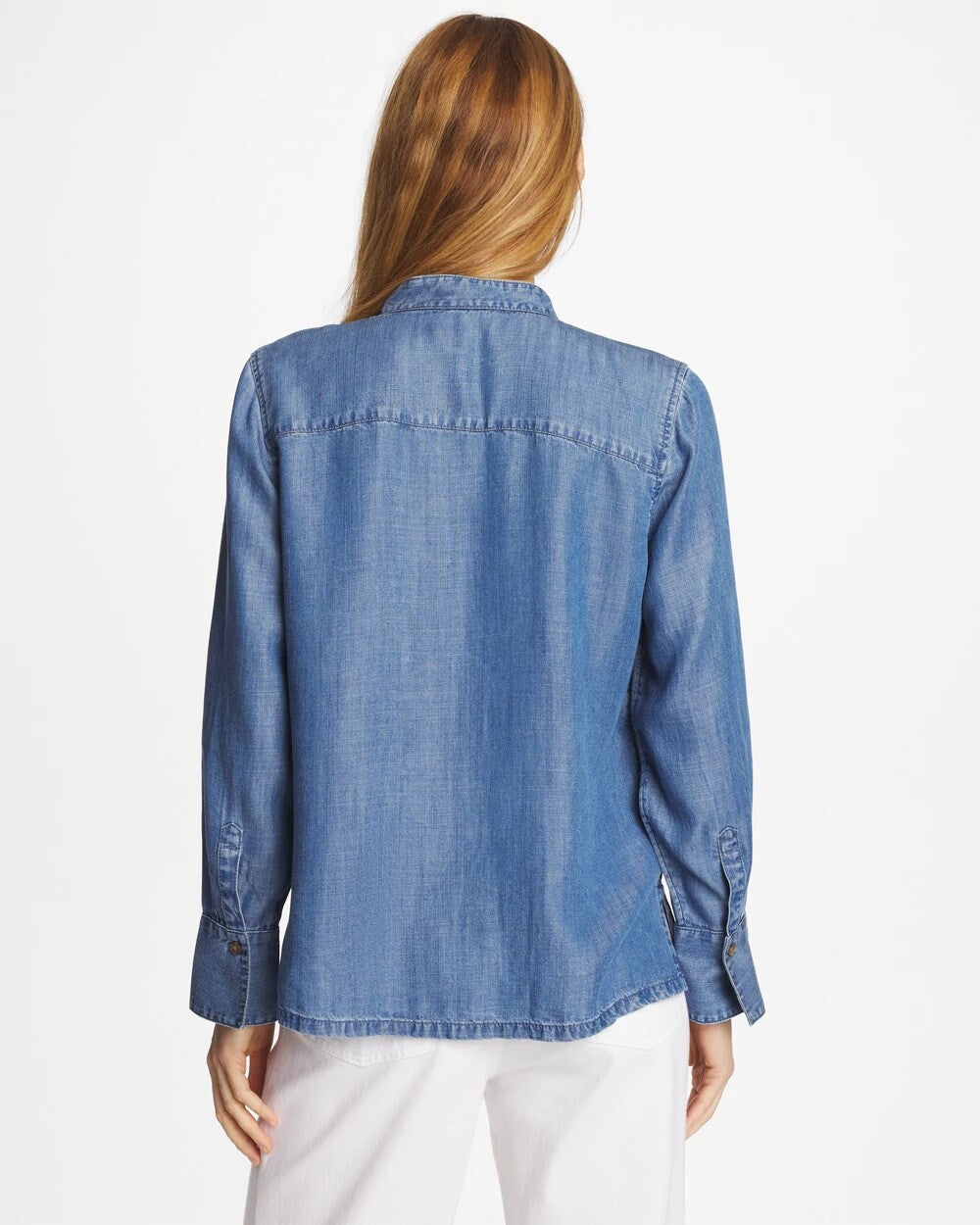 Tencel Ruffle Front Shirt
