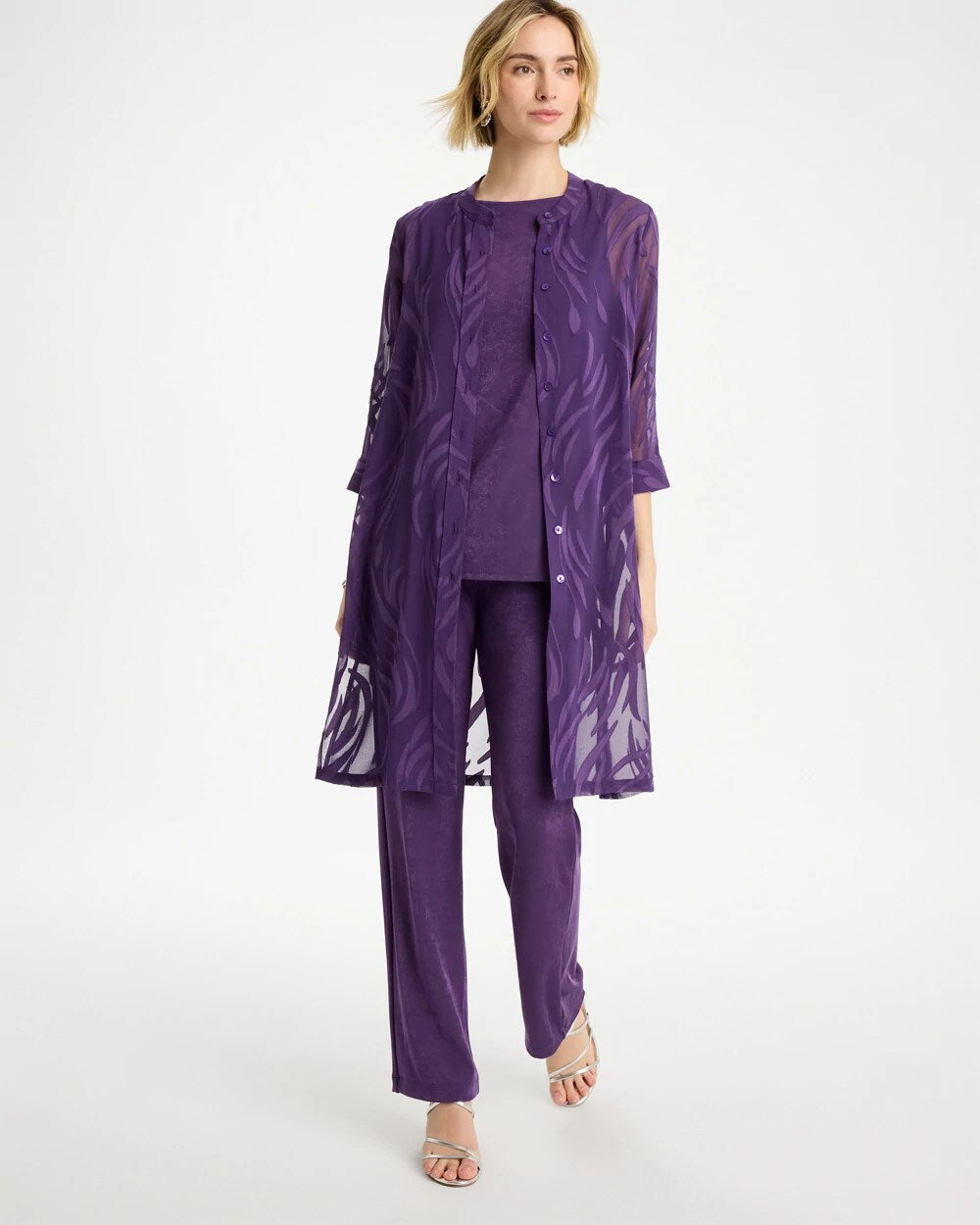 Travelers Collection Sheer Jacquard Topper
