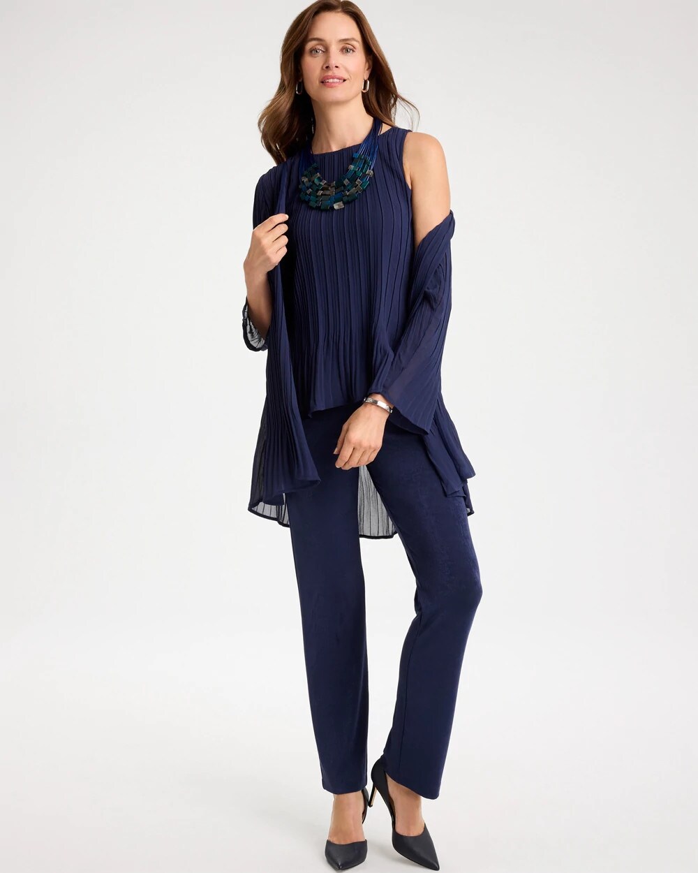 Travelers Pleated Chiffon Tank