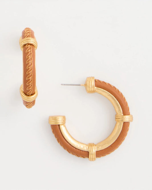 Faux Leather Hoop Earrings