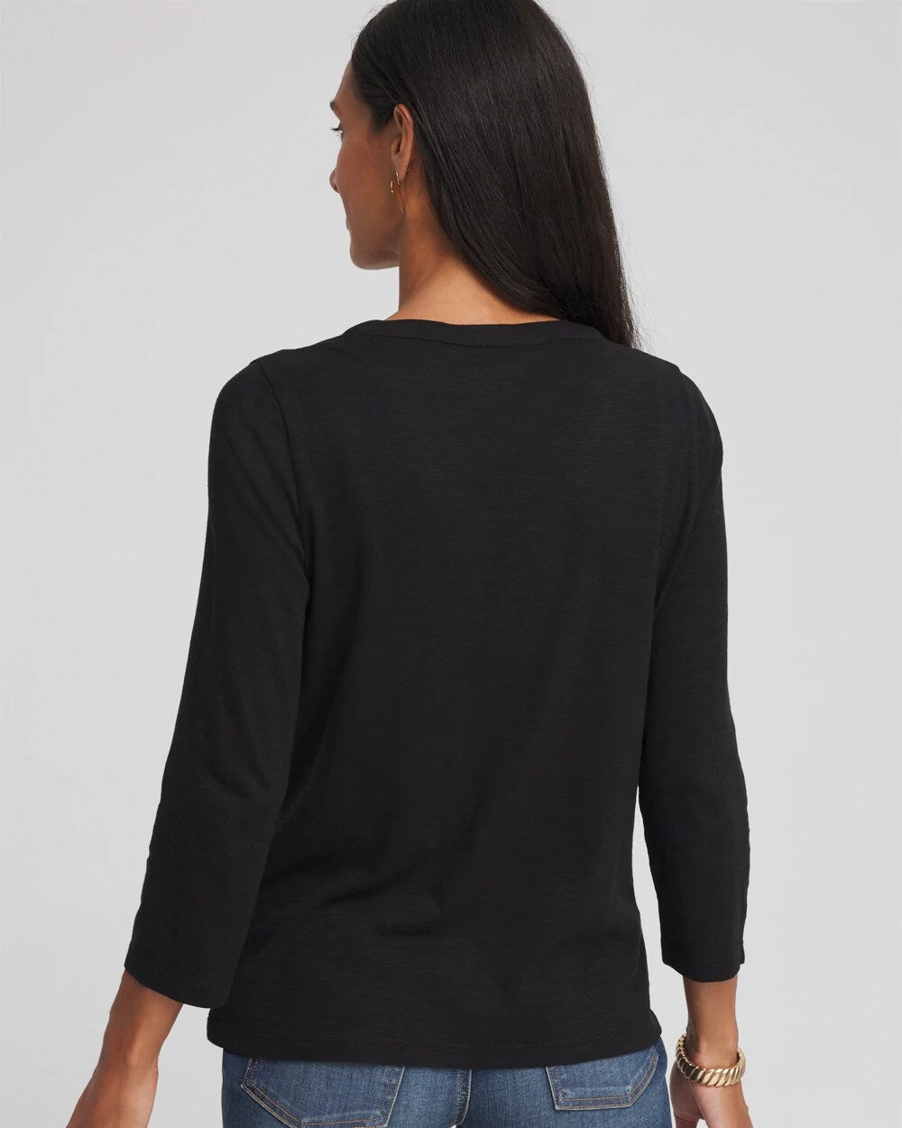 Slub Splitneck Button Tee