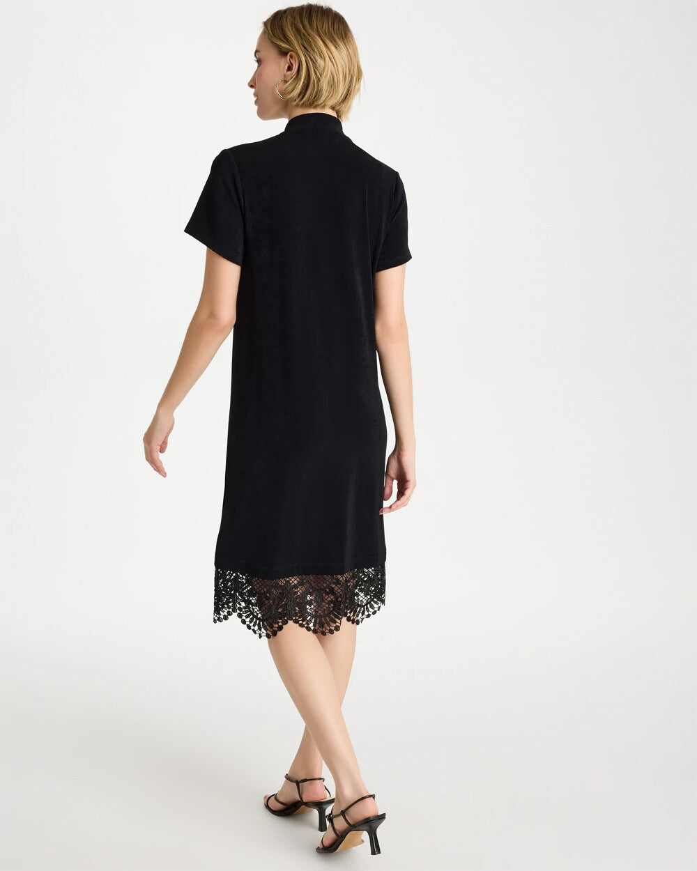 Travelers Lace Hem V-Neck Dress
