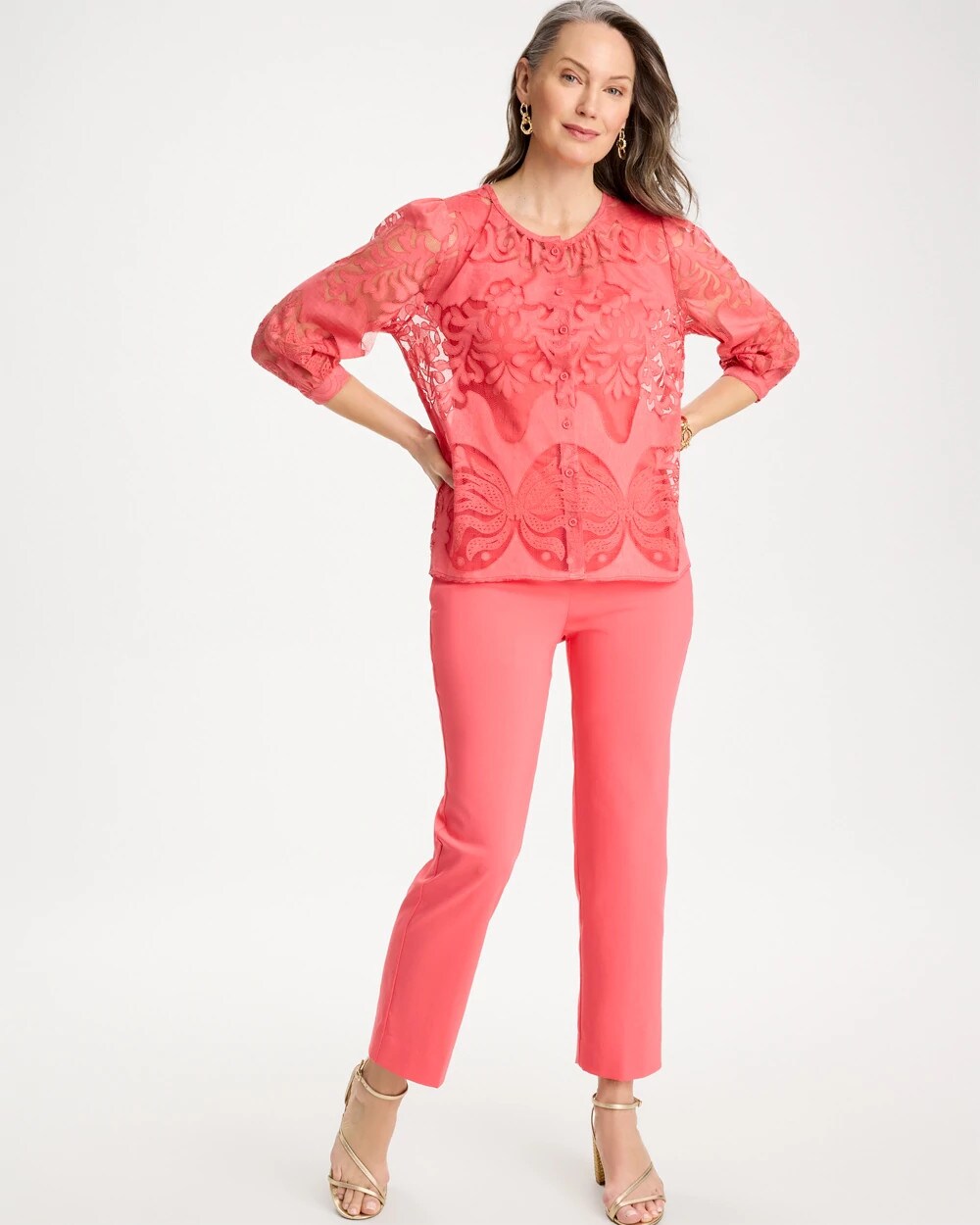 Lace Burnout Blouse